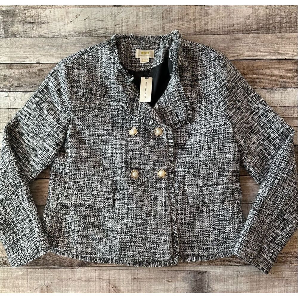🍂NWT Anthropologie Maeve Double-Breasted Tweed Jacket | Size 12 - Picture 5 of 11
